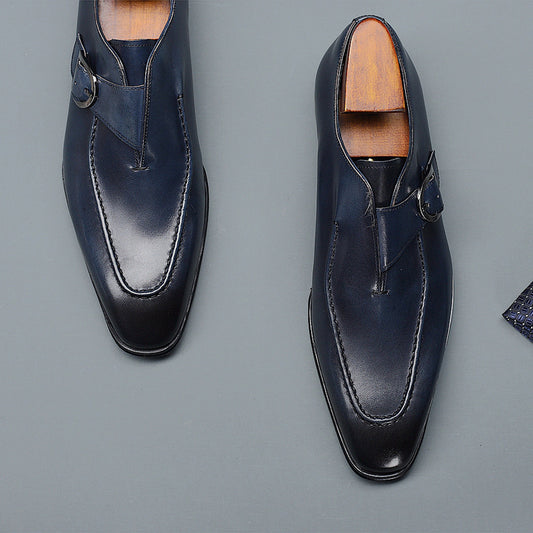 New men's pointed leather shoes