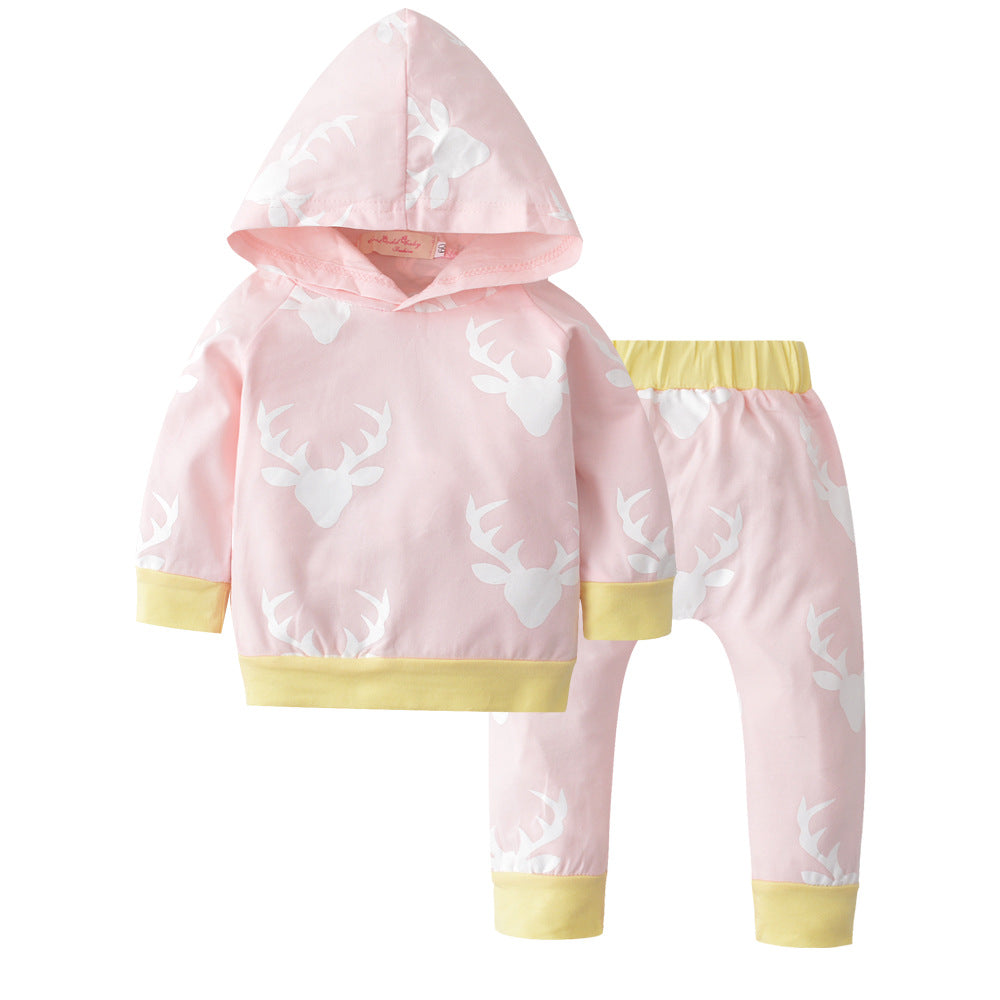 Top Boys' And Girls' Elk Hooded Suit For Christmas