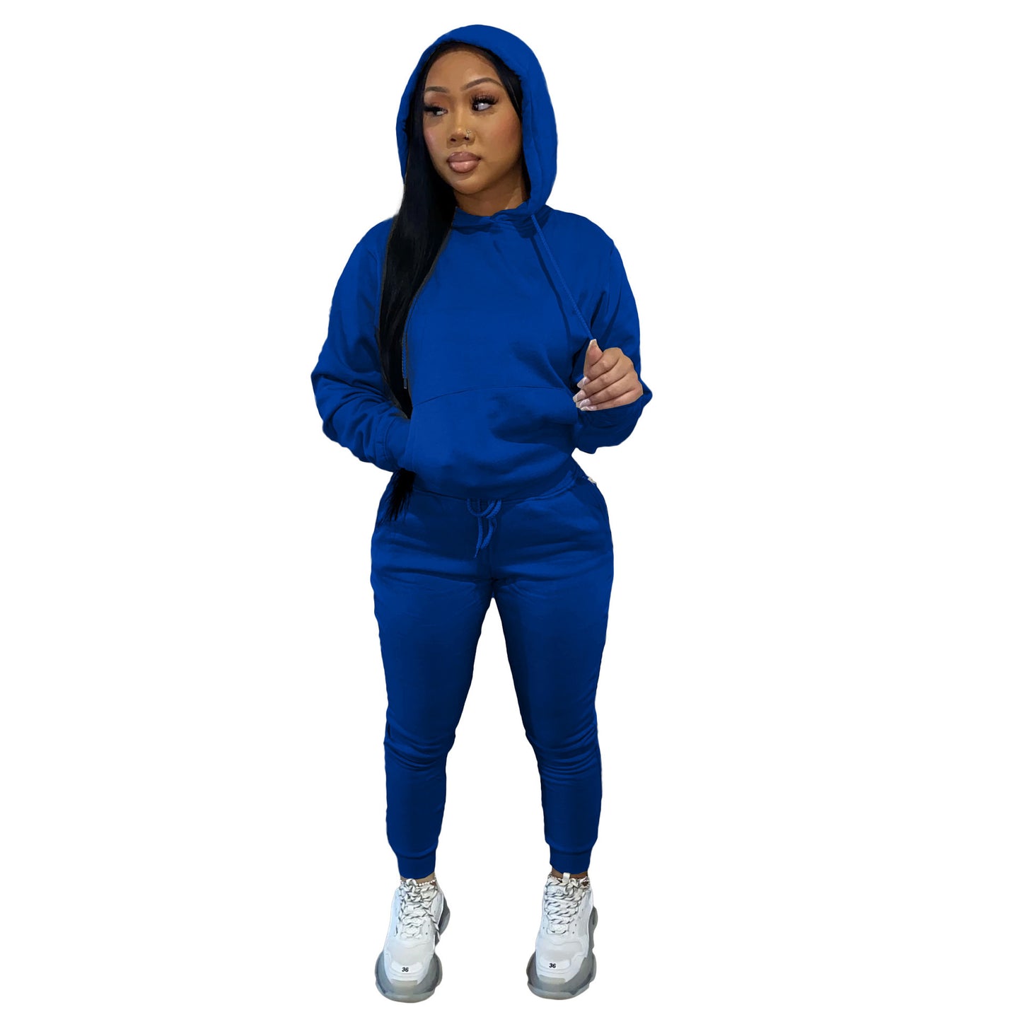 Brushed Hoody Women's Two-piece Hoodie Suit Casual Sports Suit