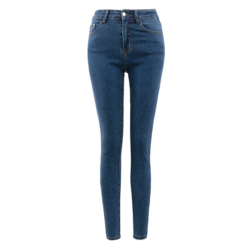 Slim Mid Waist Pencil Jeans Skinny Little Feet Skinny Jeans Women's Pants