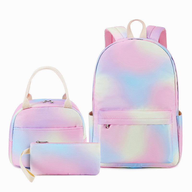 Three - piece backpack girl rainbow