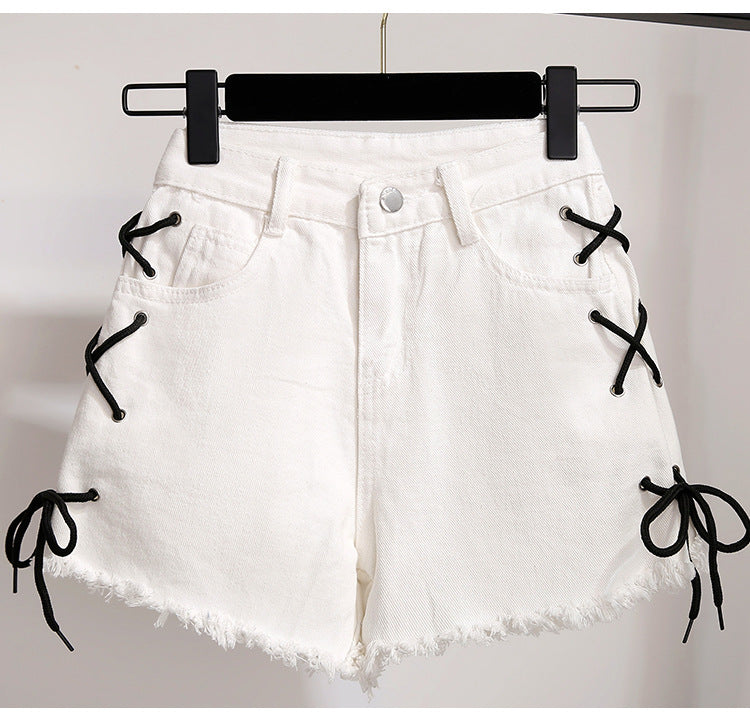 Stitching striped short-sleeved shirt fake two-piece off-shoulder blouse women's two-piece jeans