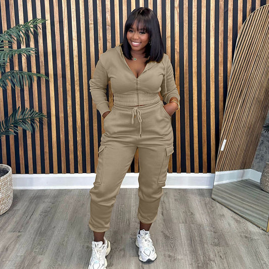 Women's Clothing Stitching And Brushed Pants Casual Sports