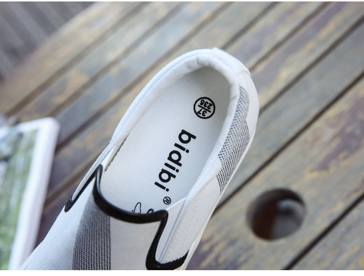 Women's high-top canvas shoes