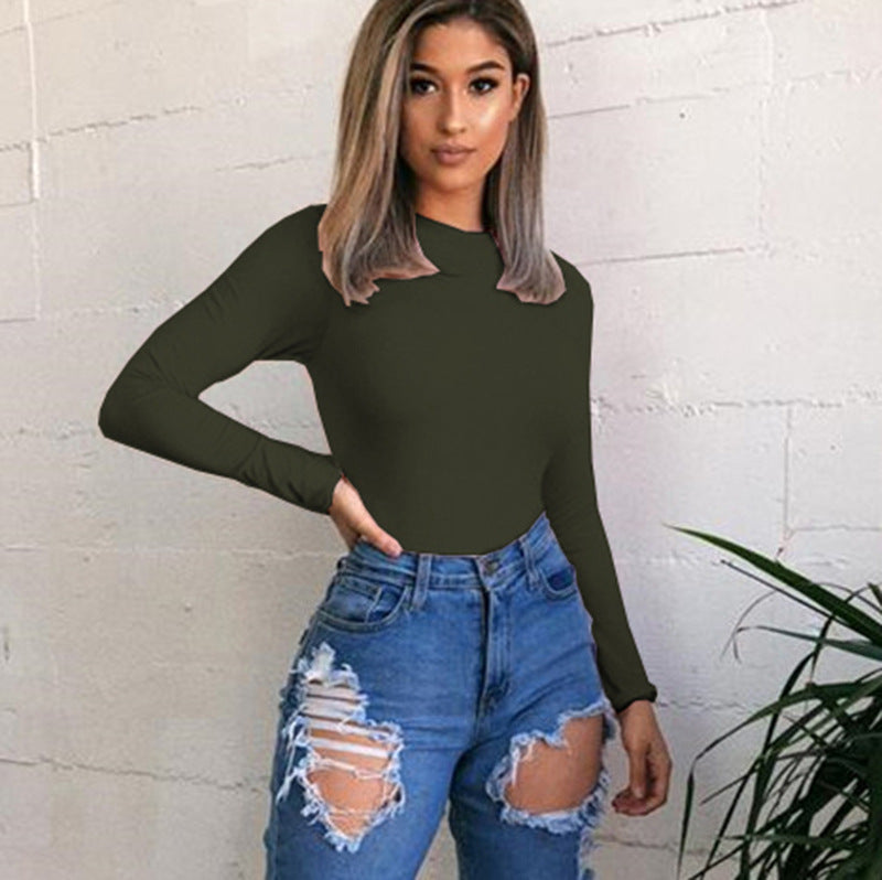 Long sleeve slim bottoming shirt