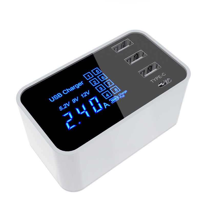 Smart Display Multi-port 4USB Type-C Fast Charger