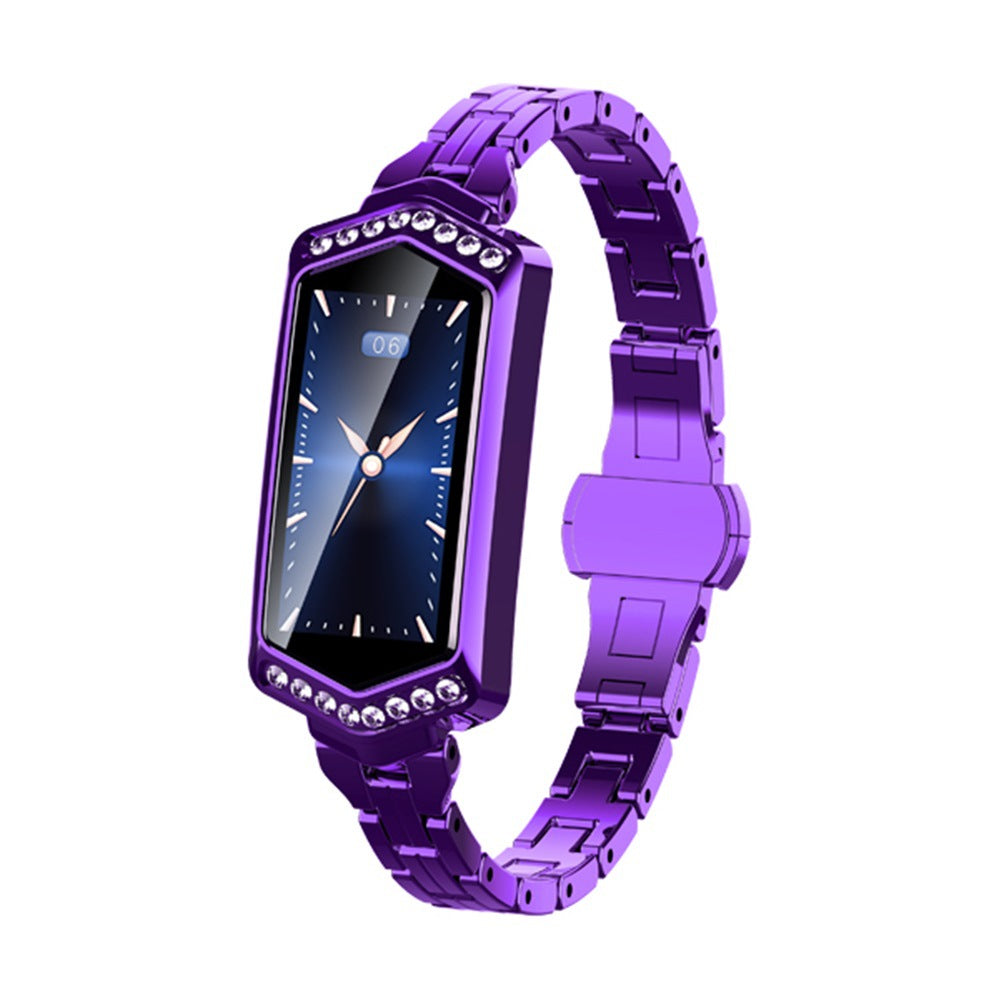 Color screen smart bracelet heart rate step sleep physiological cycle monitoring Bluetooth sports steel band bracelet