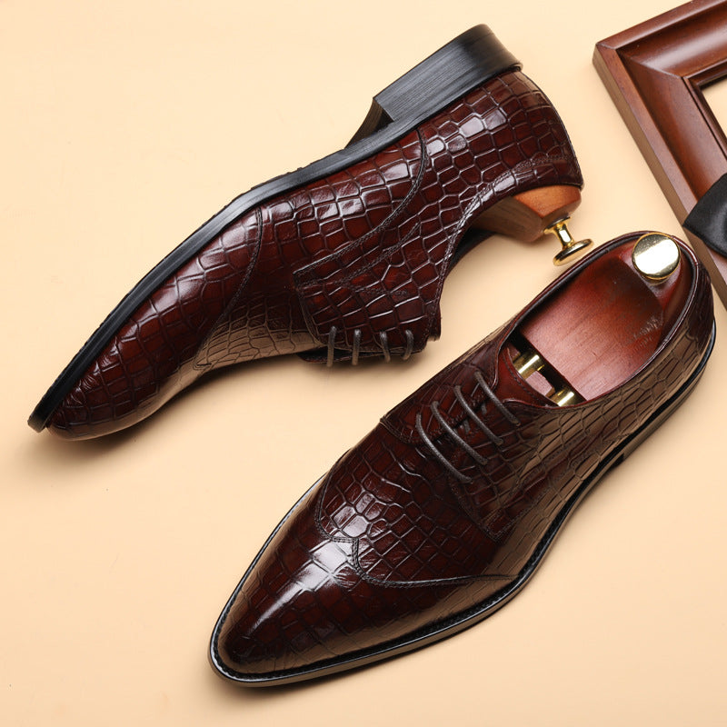 British plaid business dress shoes