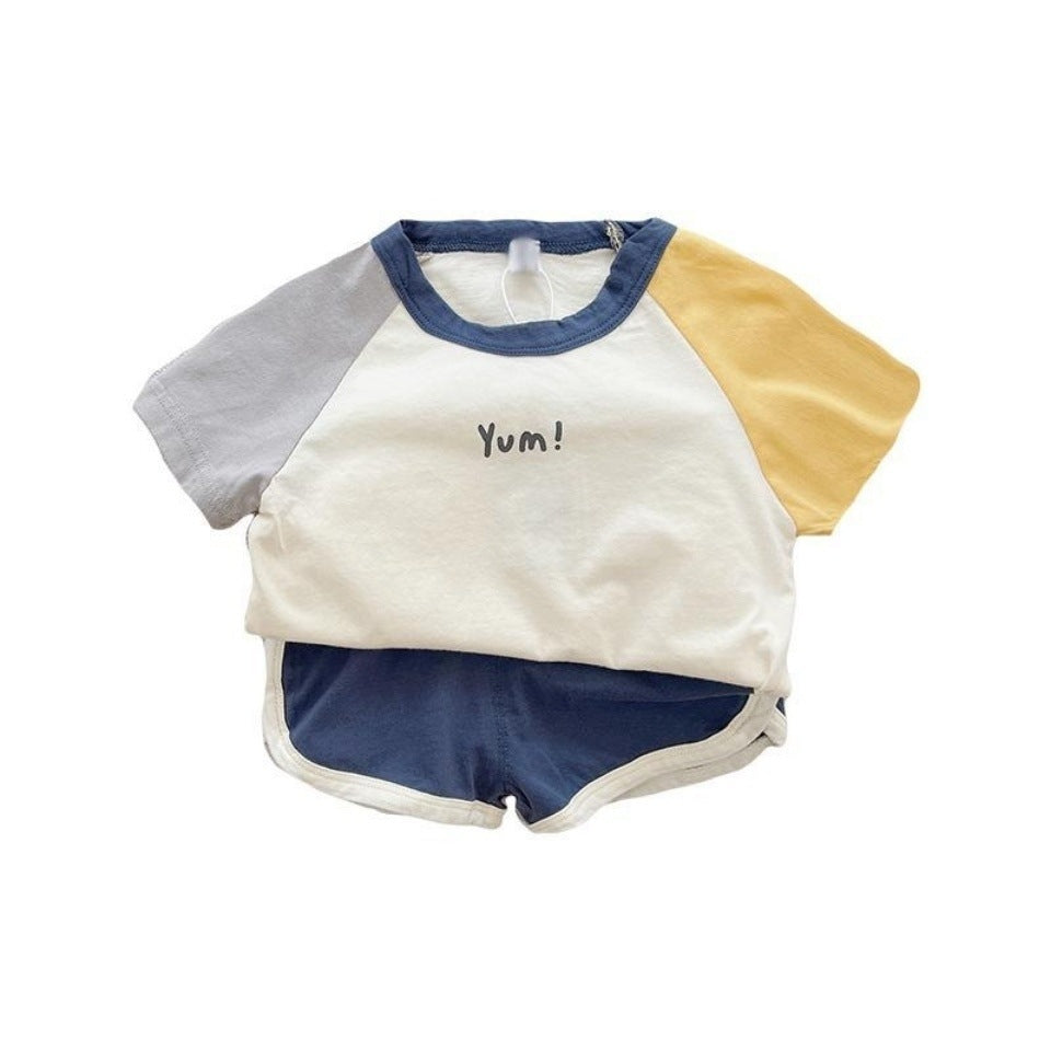 New Boys Thin Short Sleeve Cartoon Sports Suit