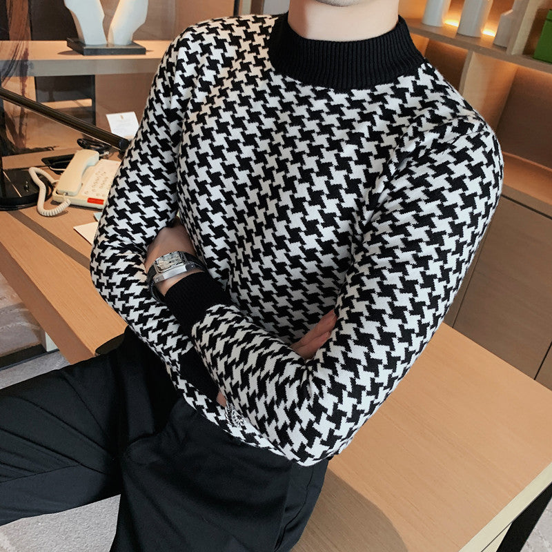 Handsome Korean Slim Collar Sweater Men's Wear