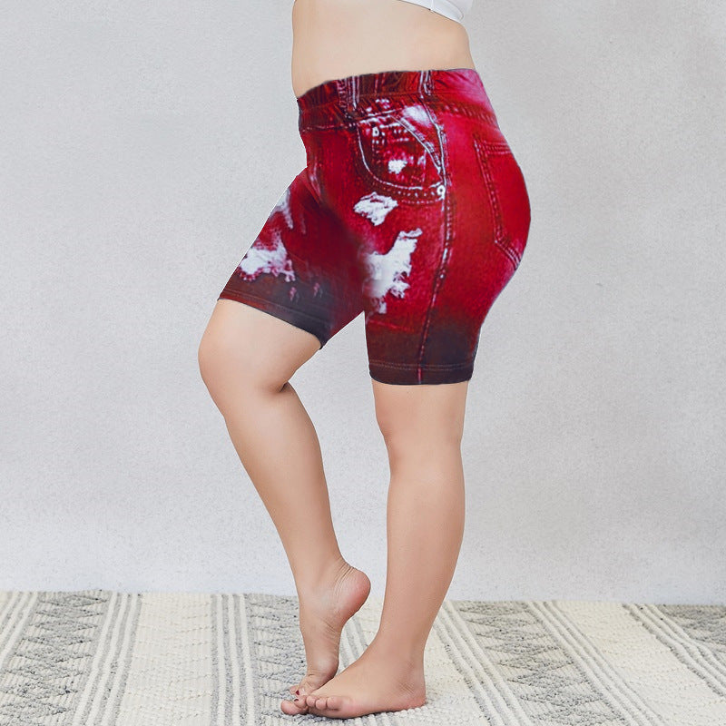 Women's Printed Denim Yoga Sports Hip Lifting