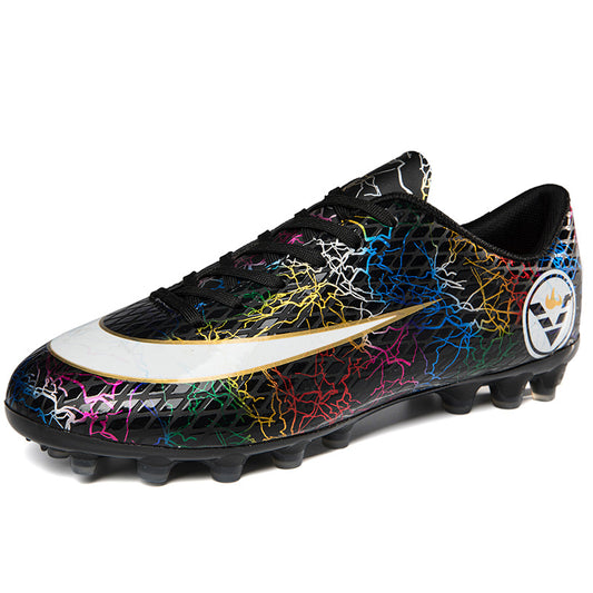 New Youth Three-color Football Shoes Outdoor Long Nails Broken Nails Training Children's Shoes Sports Shoes