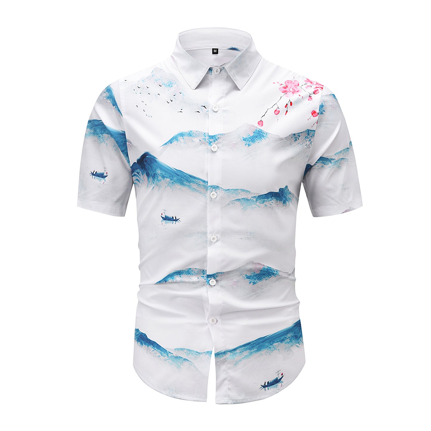 Fashion Loose Digital Print Short Shirt