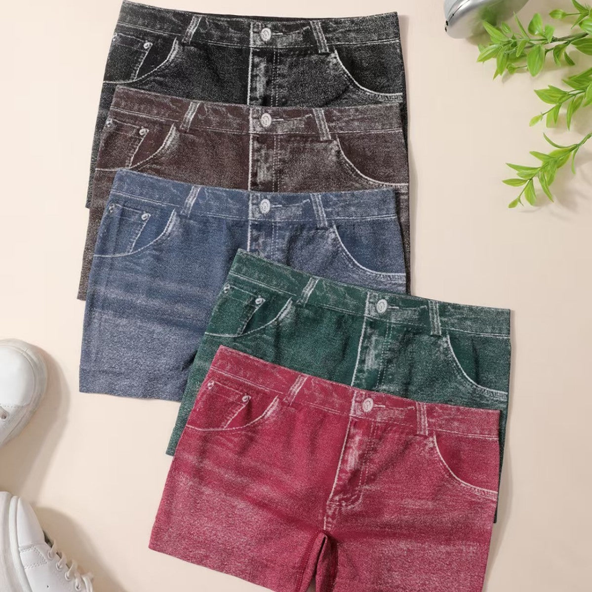 Women's Seamless Printed Denim Boxers