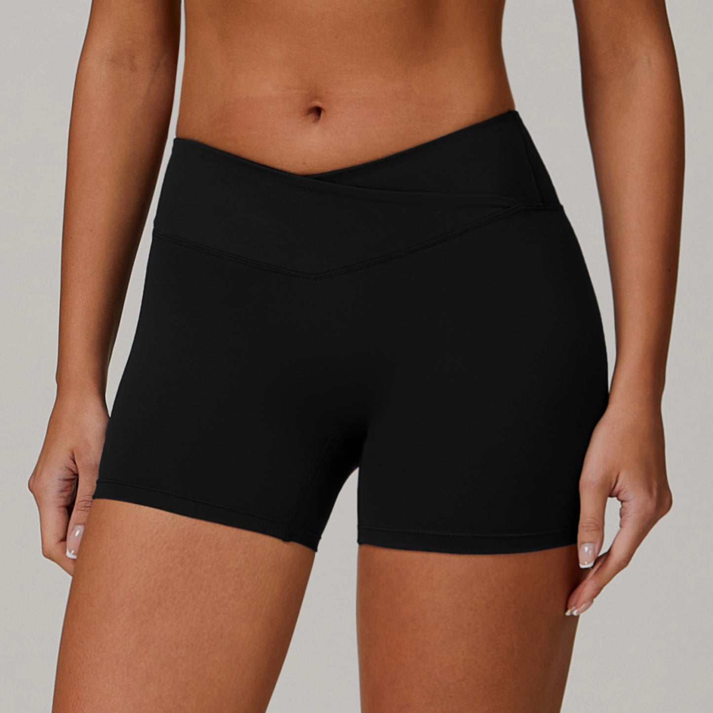 Cross High Waist Yoga Shorts Skinny Hip Raise Sports Shorts