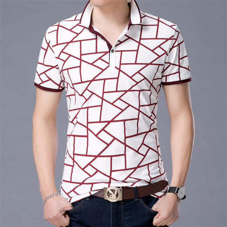 Men's summer plaid slim short sleeves