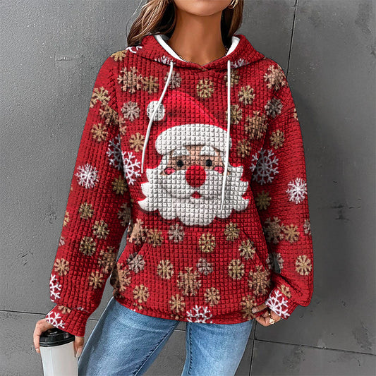 Waffle Sweater Hooded Sweaters Women's Clothing