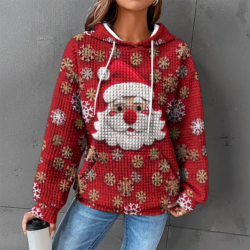Waffle Sweater Hooded Sweaters Women's Clothing