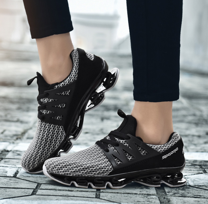 Outdoor Sport Men Running Shoes Black Gray Khaki Blade Cushioning Breathable Walking Shoes Gym Lightweight 2021 Trends Sneakers