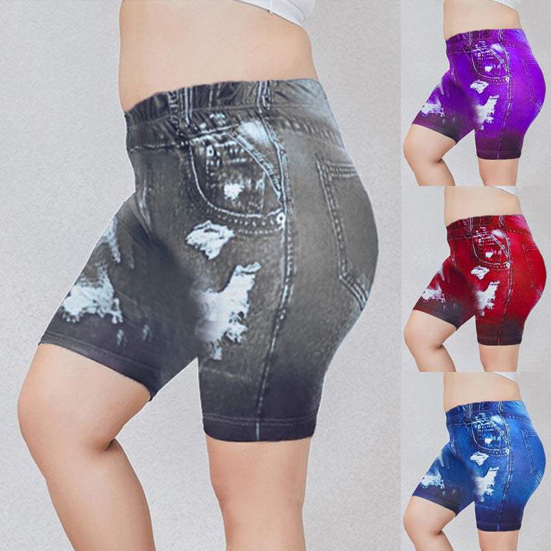 Women's Printed Denim Yoga Sports Hip Lifting