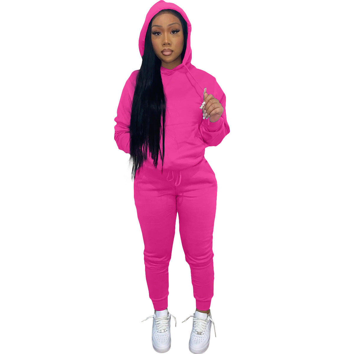 Brushed Hoody Women's Two-piece Hoodie Suit Casual Sports Suit
