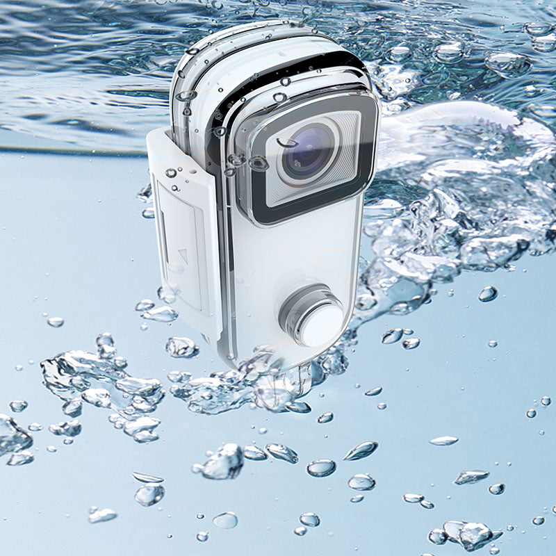 Action camera diving under the camera