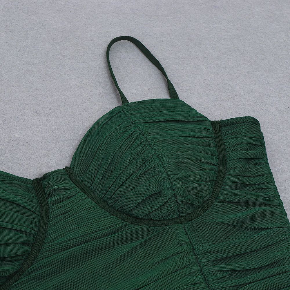 Women's Mesh Tight Pleated Bandage One-piece Dress