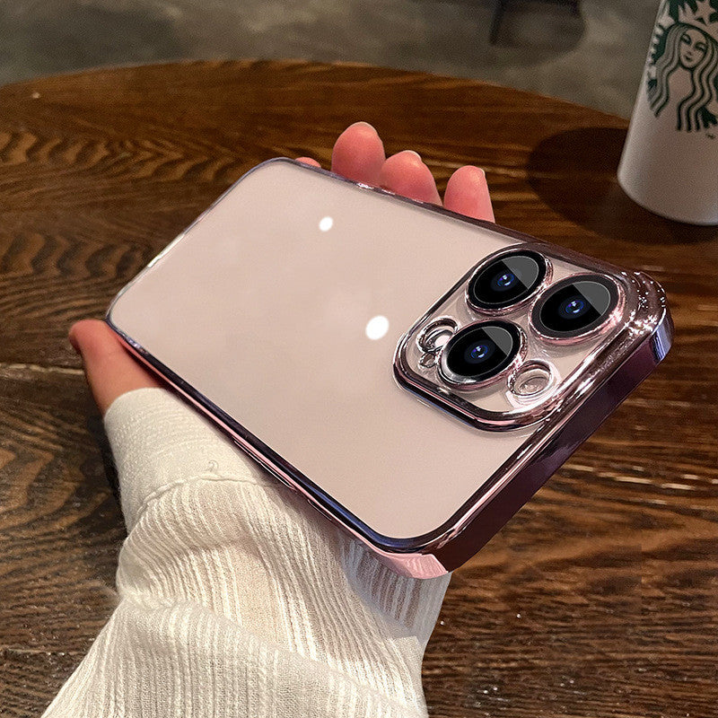 Self Contained Lens Film Full Bag Fall Proof TPU Electroplating Mobile Phone Case