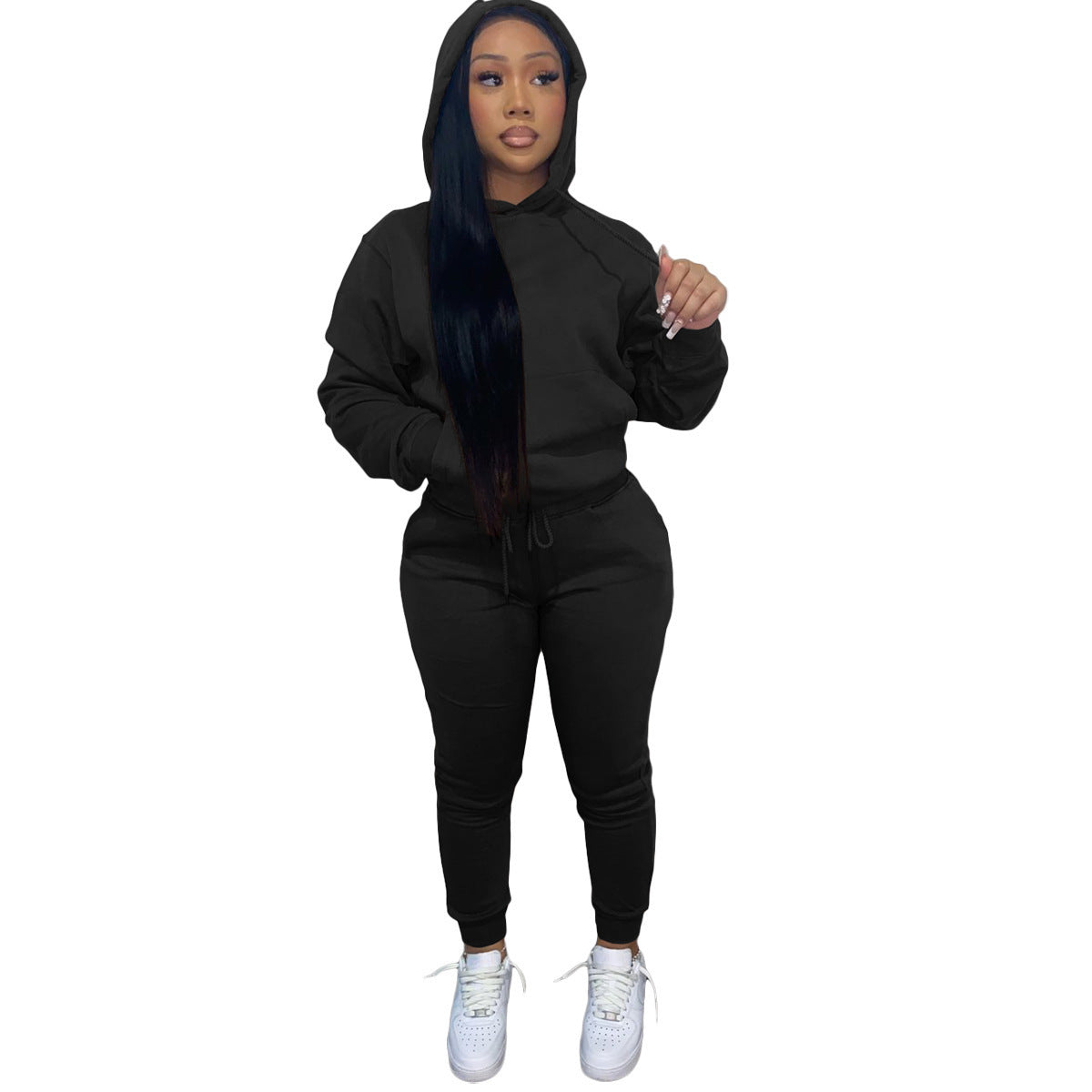Brushed Hoody Women's Two-piece Hoodie Suit Casual Sports Suit