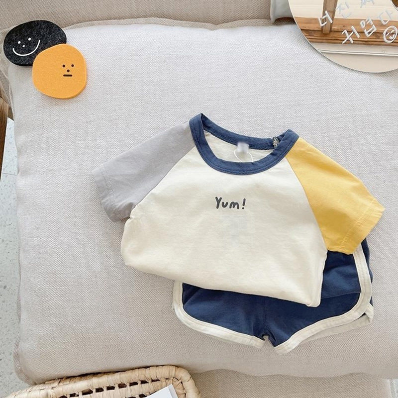 New Boys Thin Short Sleeve Cartoon Sports Suit