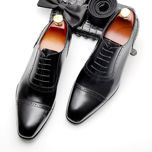 Men's three joint leather shoes
