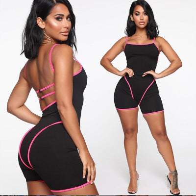 Sexy backless strap yoga jumpsuit