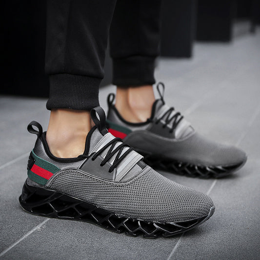 Outdoor Sport Men Running Shoes Black Gray Khaki Blade Cushioning Breathable Walking Shoes Gym Lightweight 2021 Trends Sneakers