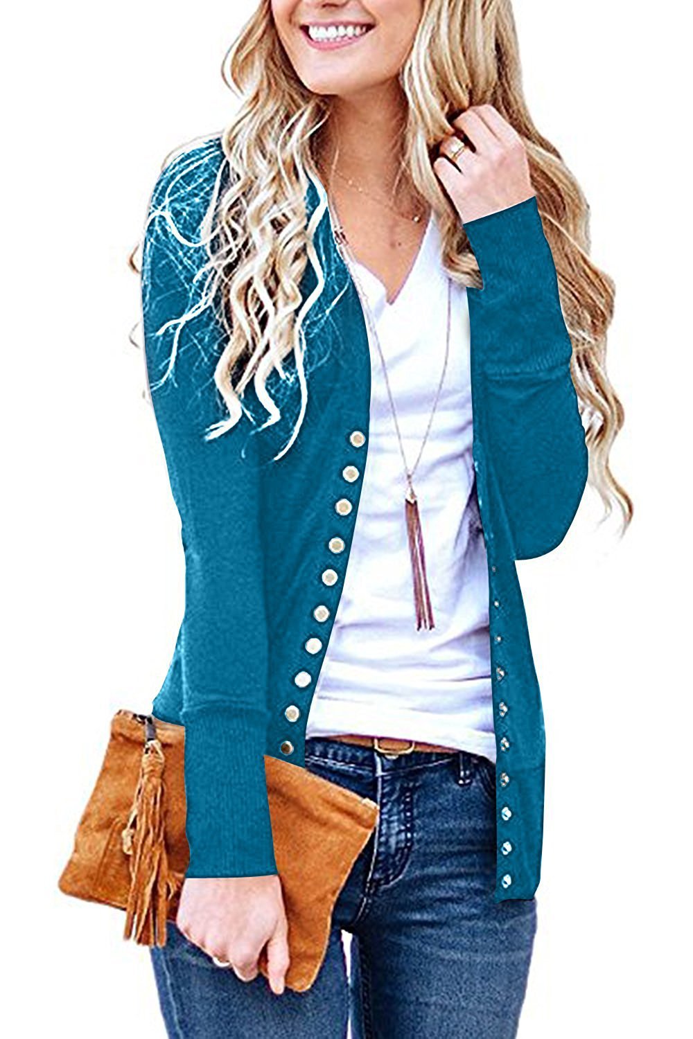 Long sleeve button cardigan top