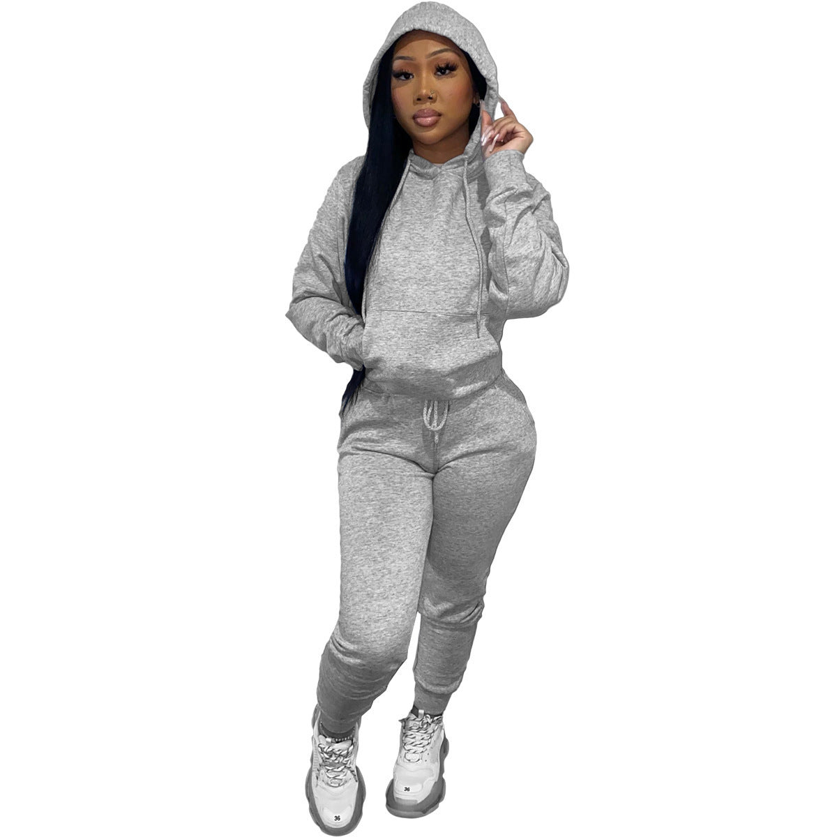 Brushed Hoody Women's Two-piece Hoodie Suit Casual Sports Suit