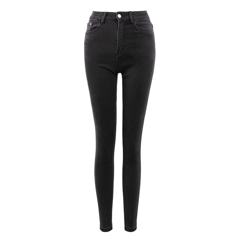 Slim Mid Waist Pencil Jeans Skinny Little Feet Skinny Jeans Women's Pants