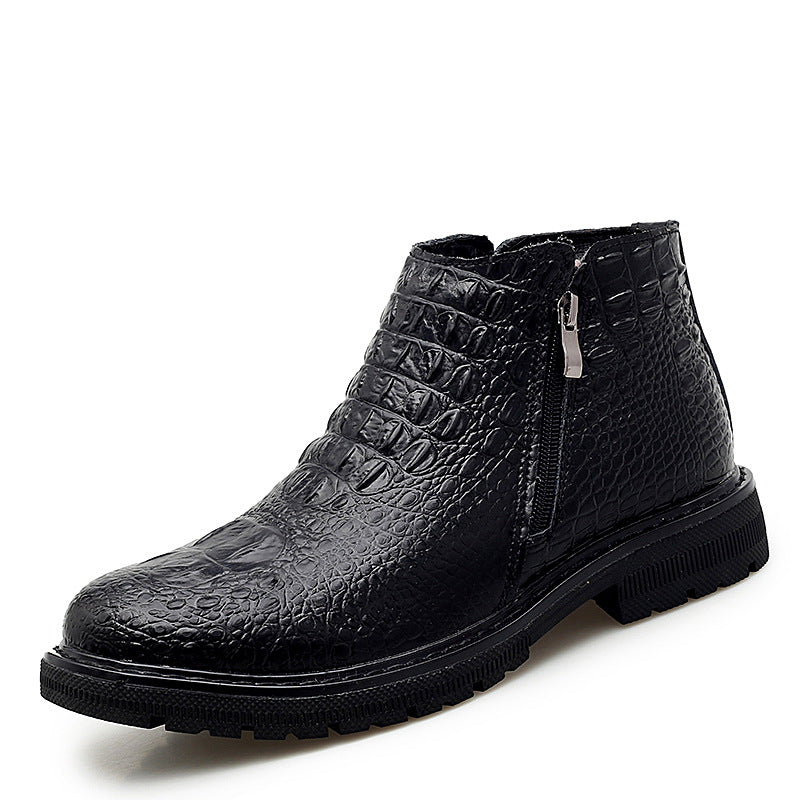 Korean Side Zipper Men's Leather Boots