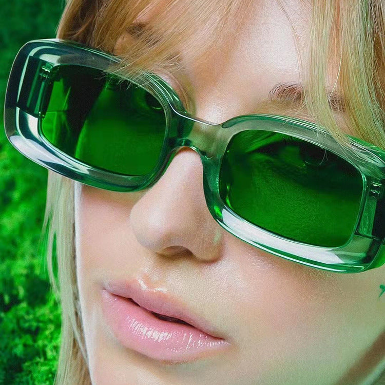 European And American Square Sunglasses Jelly Color Personality