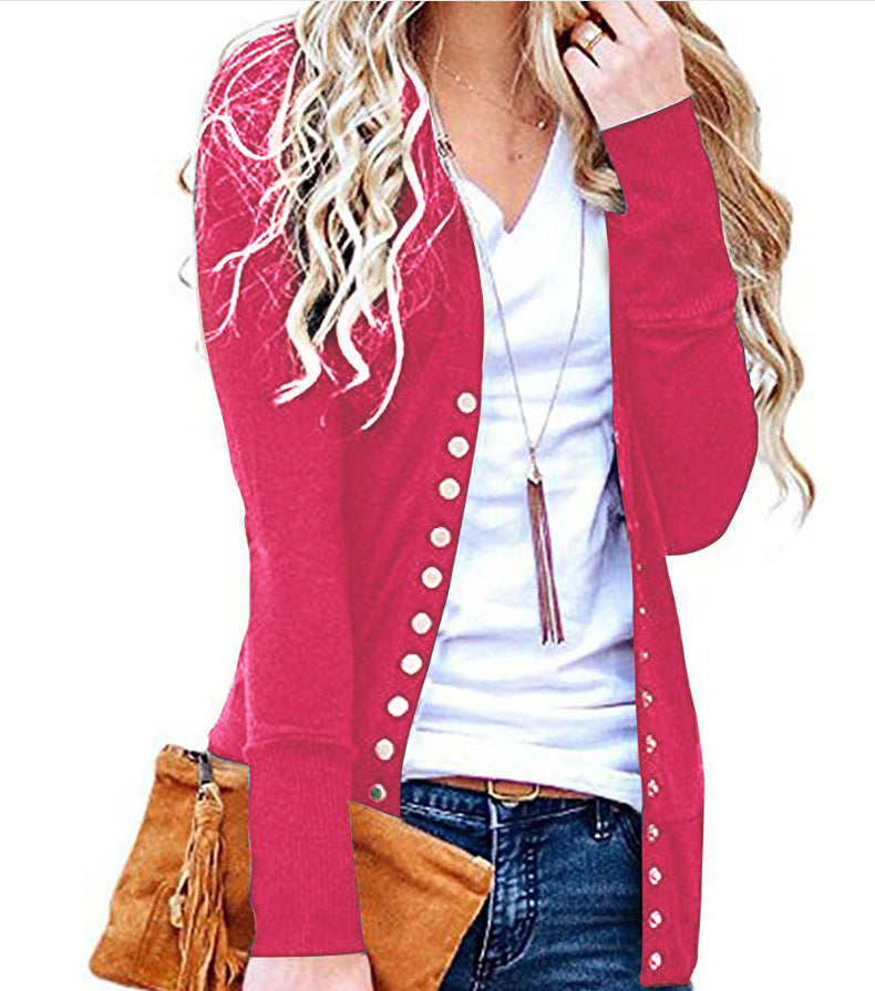 Long sleeve button cardigan top
