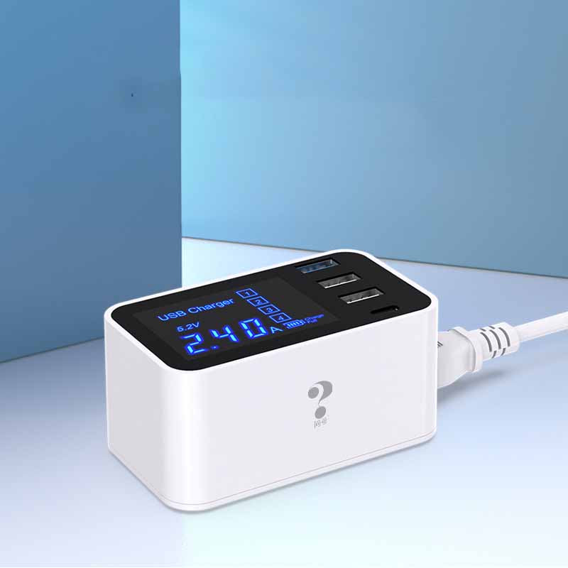 Smart Display Multi-port 4USB Type-C Fast Charger
