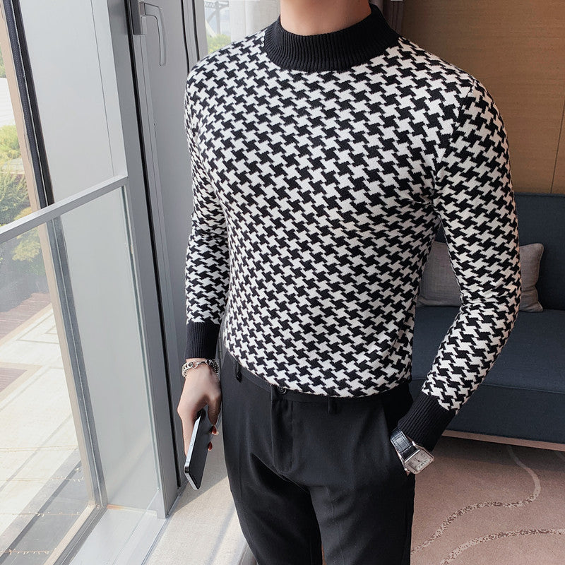 Handsome Korean Slim Collar Sweater Men's Wear