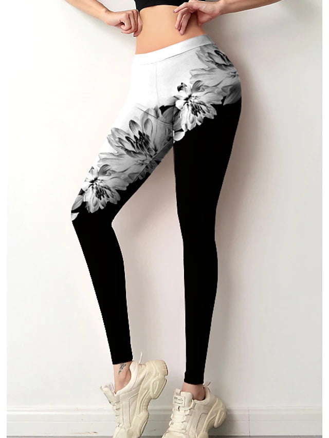 Positioning Flower Bottoming Sports Yoga Pants