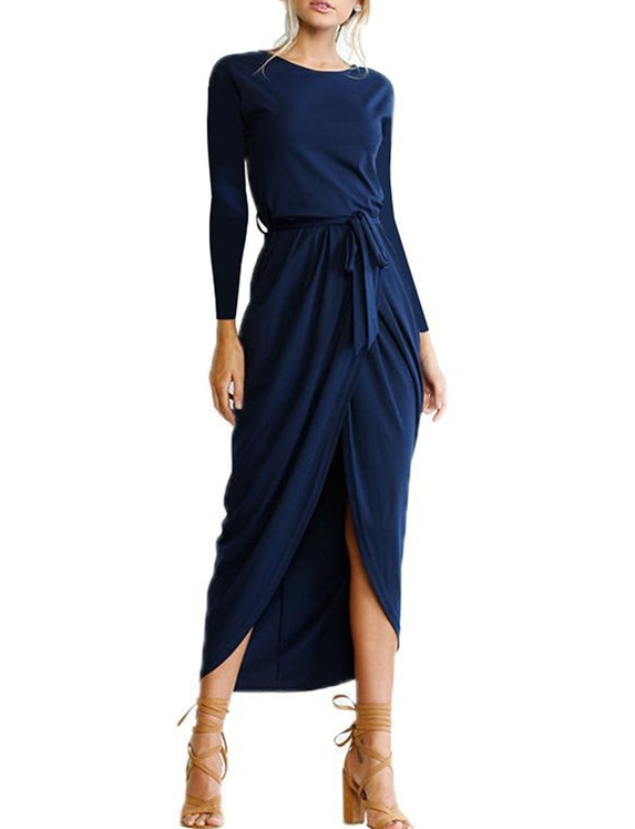 2021 summer crossover new solid color anti-sleeve flat jumpsuit long skirt dress