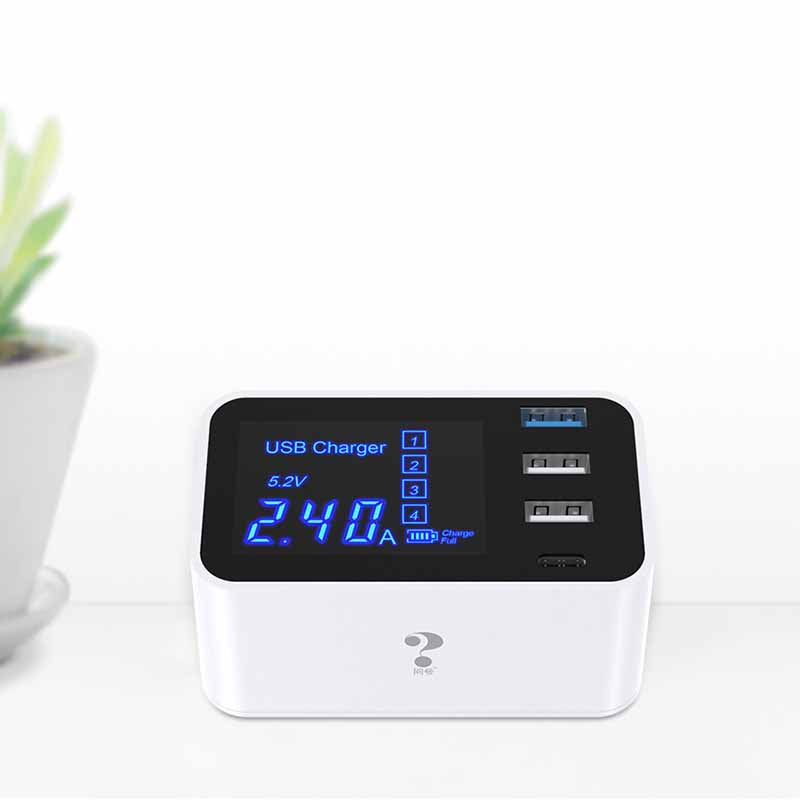 Smart Display Multi-port 4USB Type-C Fast Charger