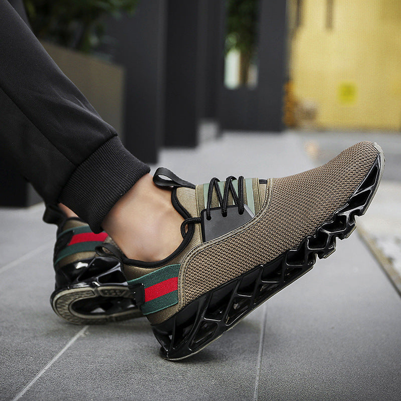 Outdoor Sport Men Running Shoes Black Gray Khaki Blade Cushioning Breathable Walking Shoes Gym Lightweight 2021 Trends Sneakers