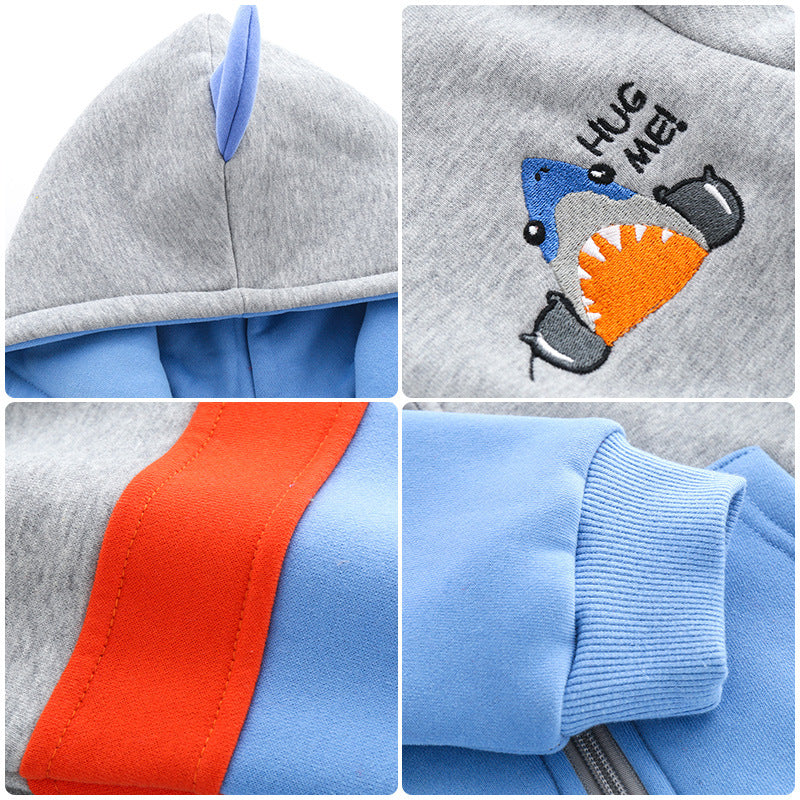 Children's Cotton Padded Hooded Zipper Jacket