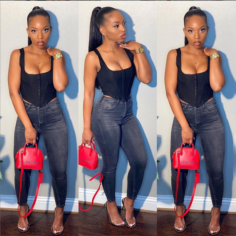 Women's new fashion street style slim slim vest