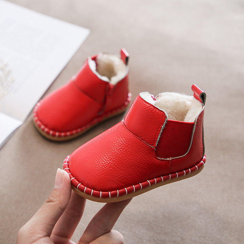 Winter Leather Baby Cotton Shoes Soft Sole