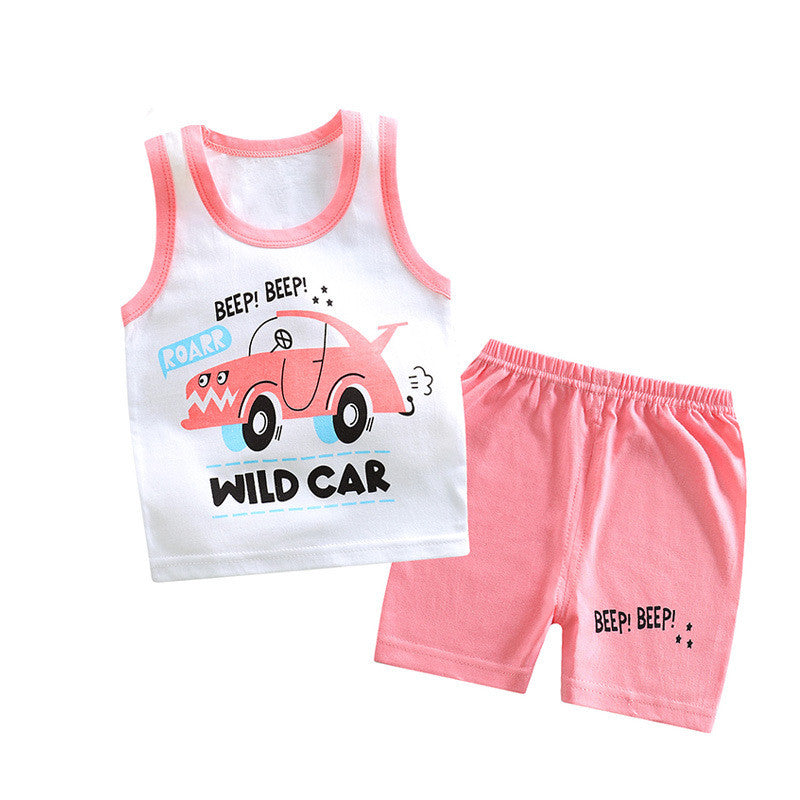 Two-piece sleeveless shorts for boys and girls
