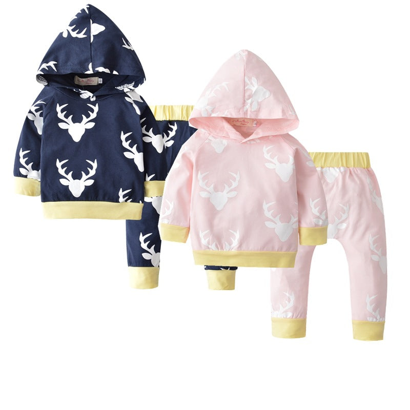 Top Boys' And Girls' Elk Hooded Suit For Christmas